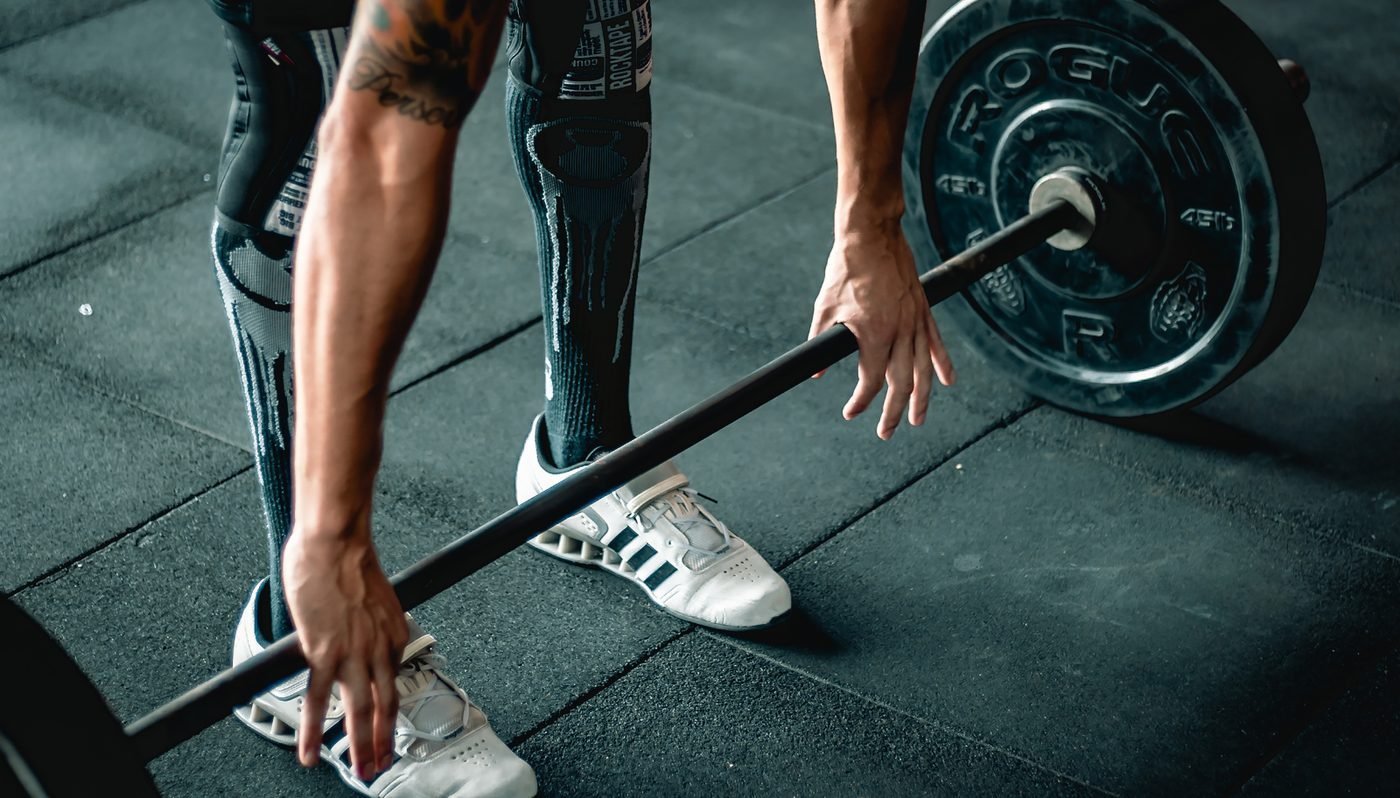 Strength training — barbell deadlift grip